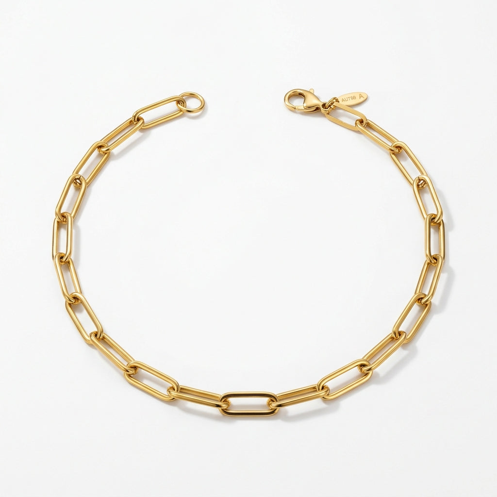 Collier Chaîne Maillons Trombone Doré - Maison Bijoux