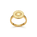 Bague Ajustable Médaille Solaire Dorée - Maison Bijoux