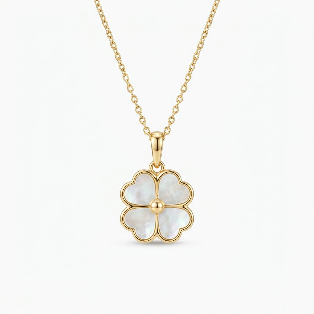 Collier Pendentif Trèfle Nacre & Or Fin - Maison Bijoux