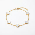 Bracelet Chaîne & Trèfles Nacrés Doré - Maison Bijoux