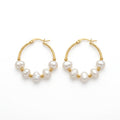 Boucles d'Oreilles Créoles & Perles d'Eau Douce - Maison Bijoux